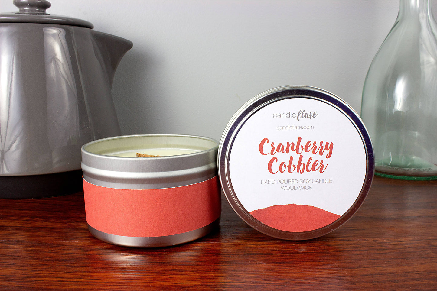Cranberry Cobbler Handmade Soy Candle in 8oz Tin