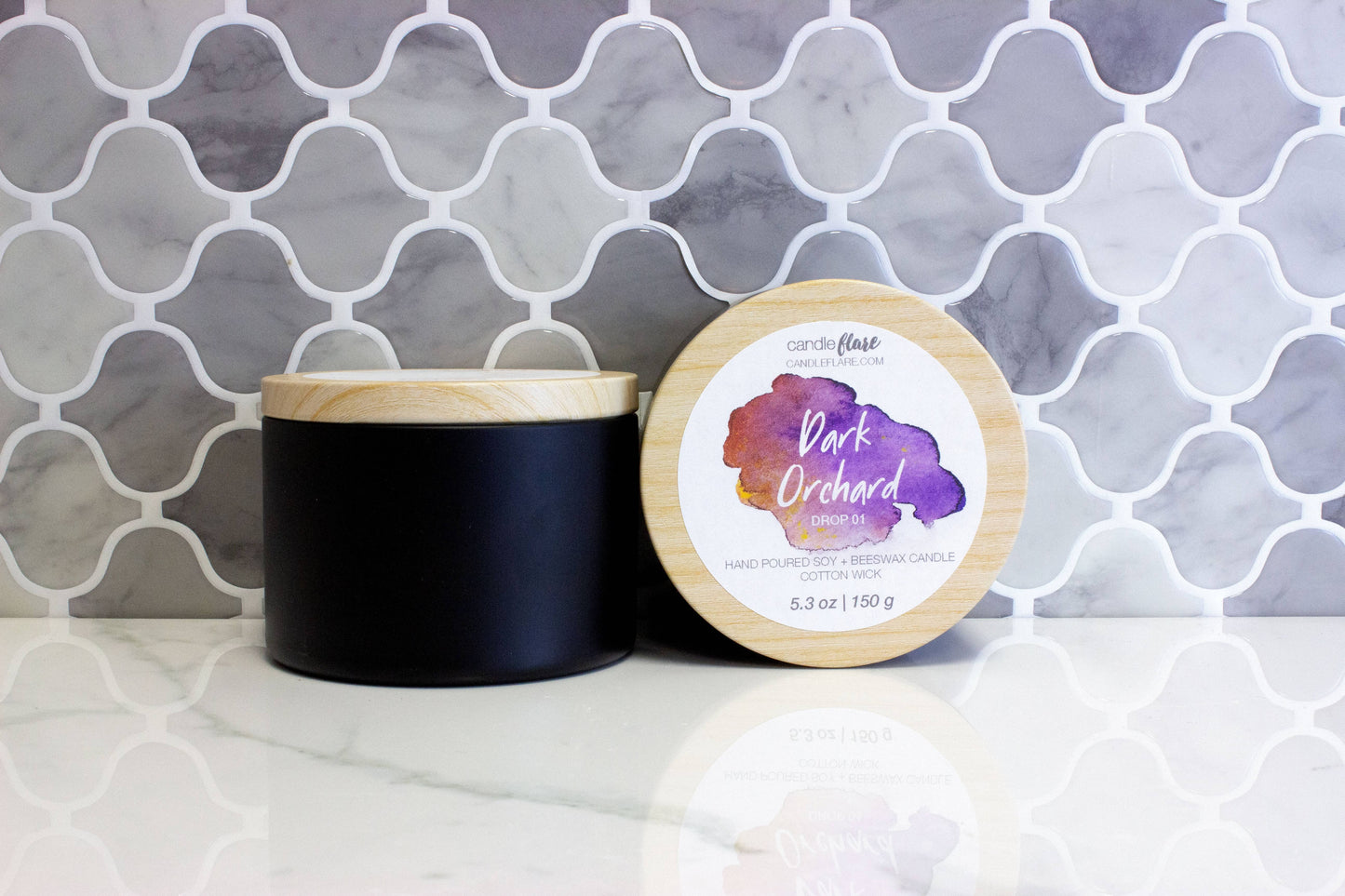 Dark Orchard Handmade Soy Candle in Black 8oz Tin