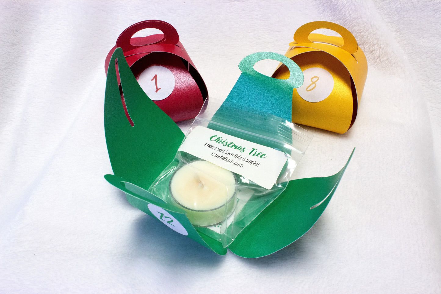 2025 12-Day Candleflare Advent Calendar with Handmade Soy Candles - 12 Days of Christmas