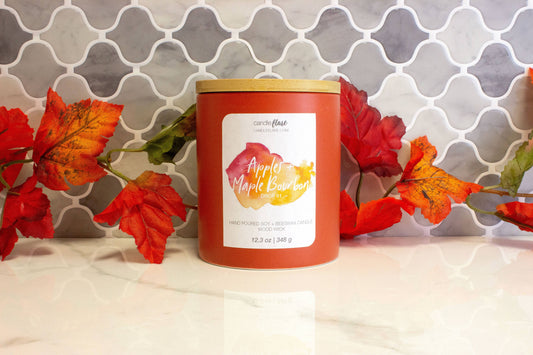 Apples + Maple Bourbon Handmade Soy Candle in Ceramic Modern Tumbler