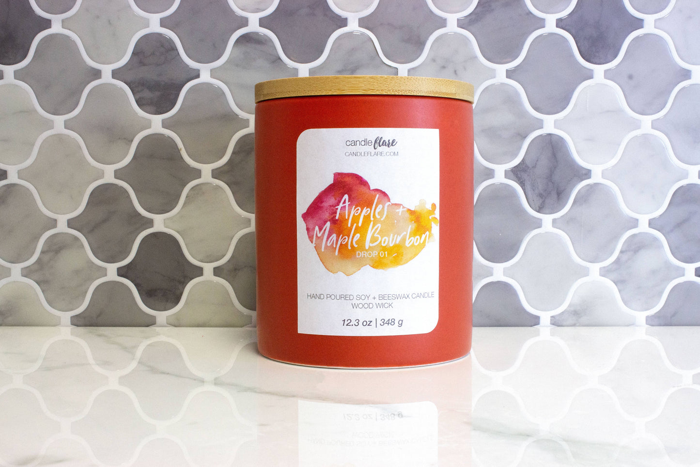 Apples + Maple Bourbon Handmade Soy Candle in Ceramic Modern Tumbler