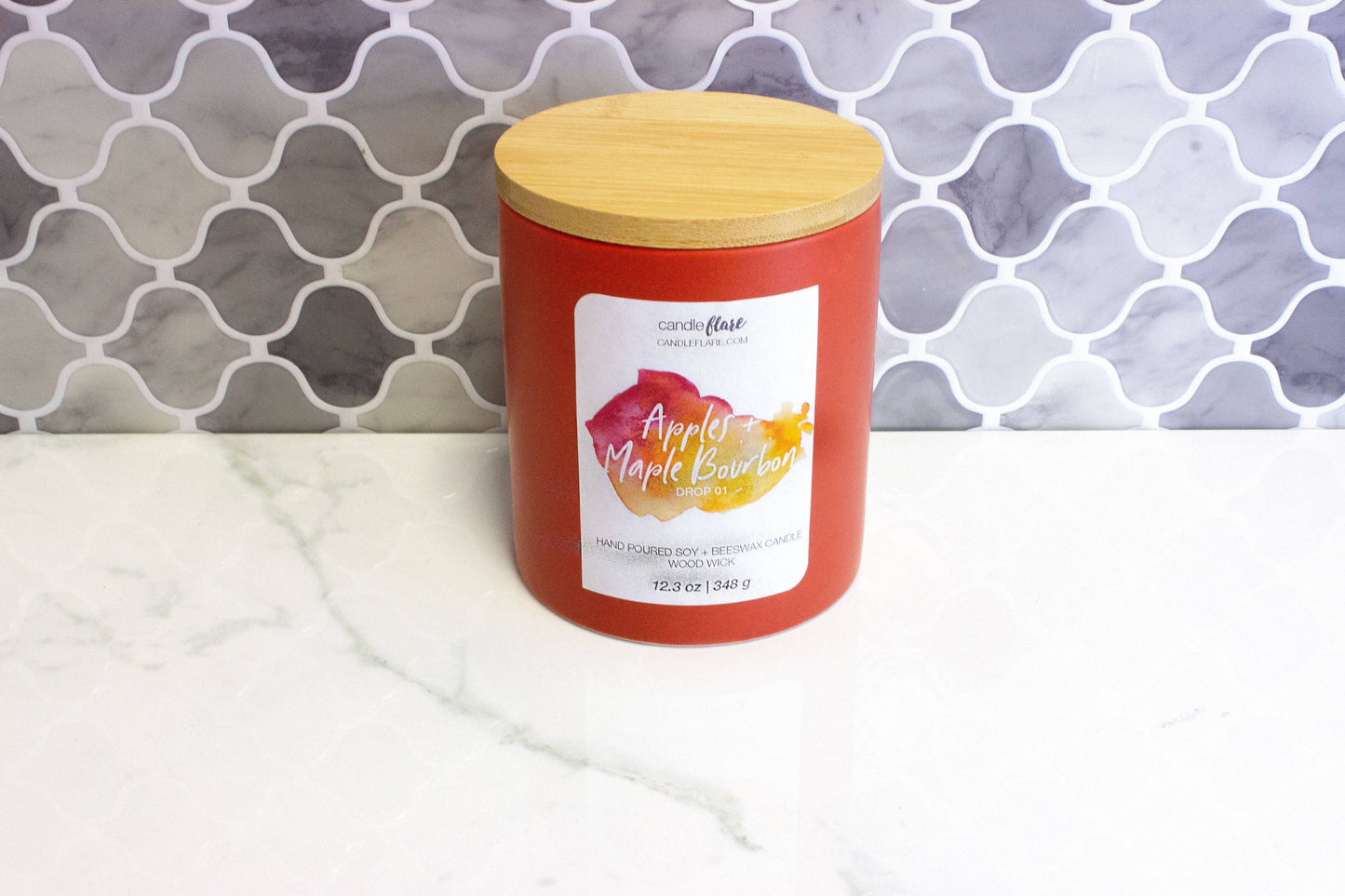 Apples + Maple Bourbon Handmade Soy Candle in Ceramic Modern Tumbler