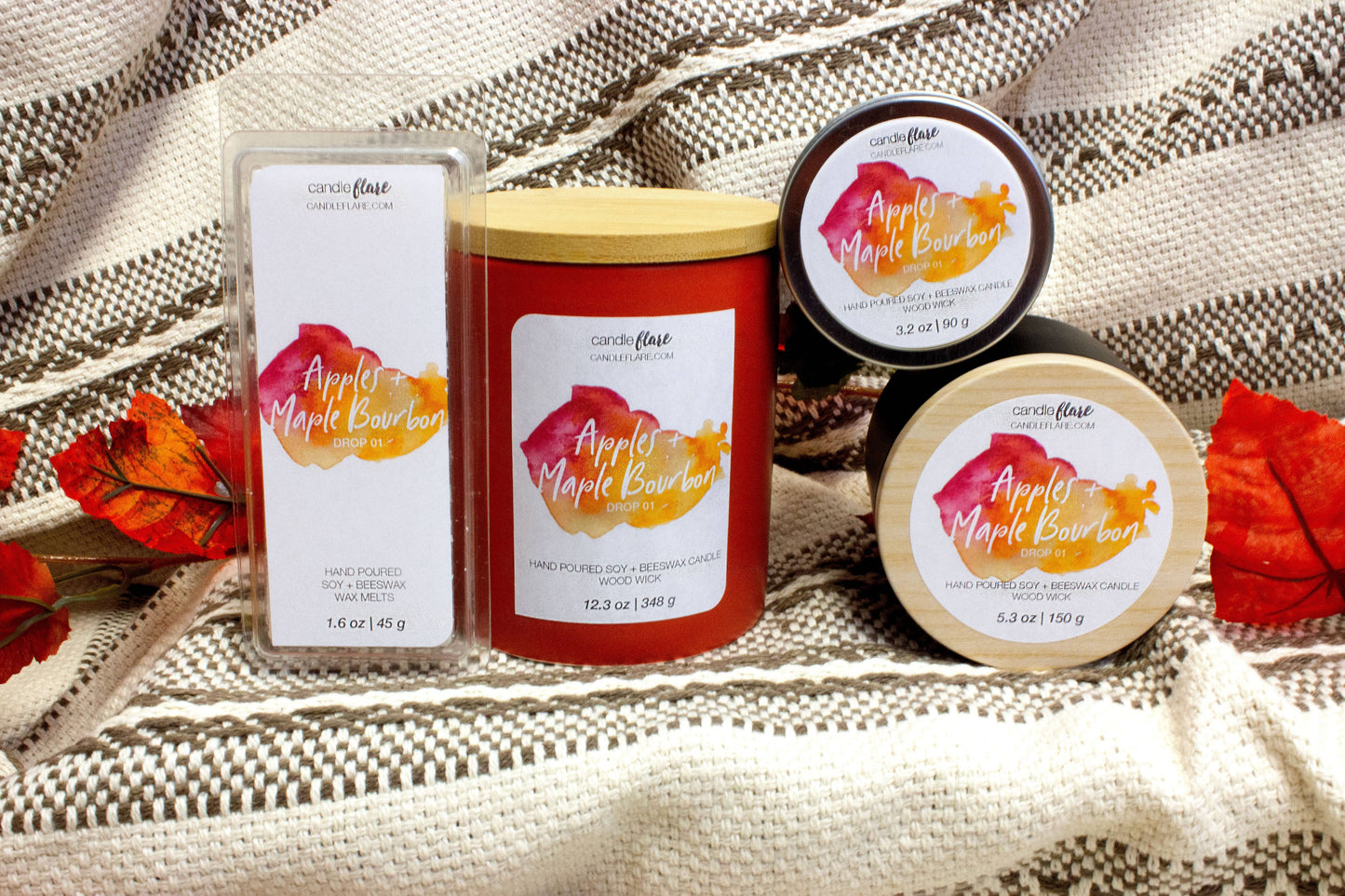 Apples + Maple Bourbon Handmade Snapbar Soy Wax Melts