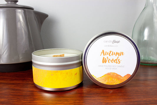 Autumn Woods Handmade Soy Candle in 8oz Tin