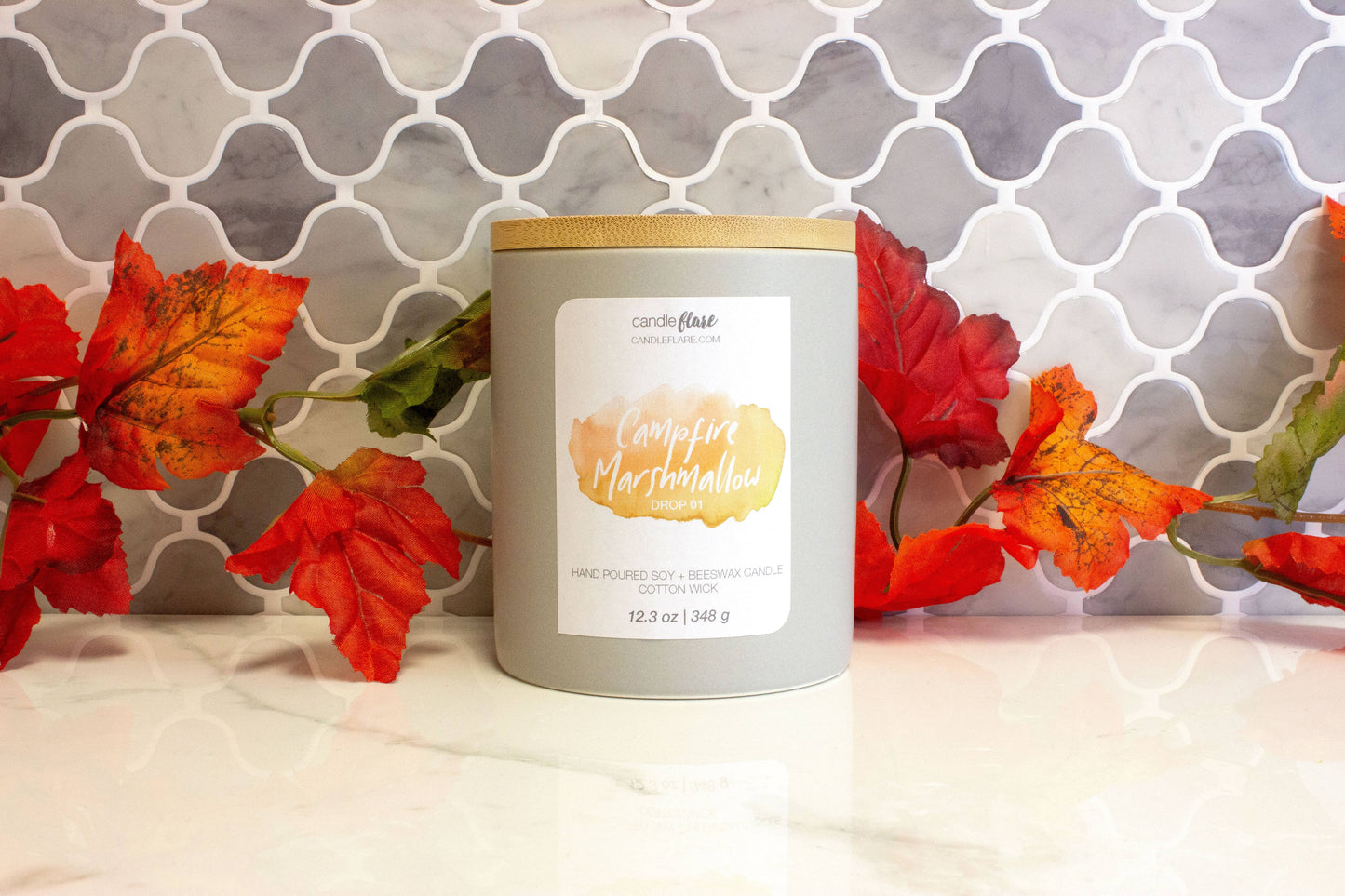 Campfire Marshmallow Handmade Soy Candle in Ceramic Modern Tumbler