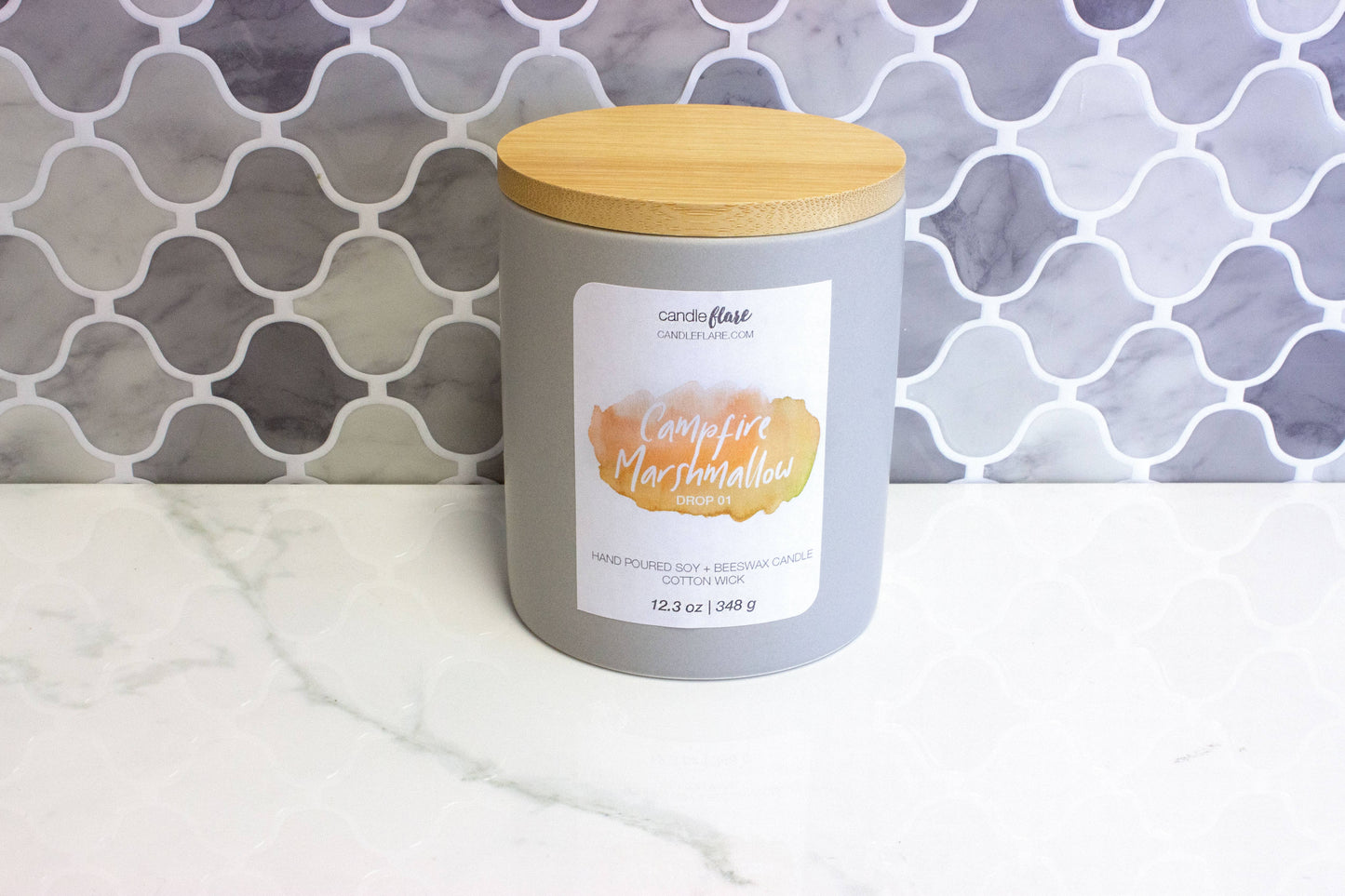 Campfire Marshmallow Handmade Soy Candle in Ceramic Modern Tumbler
