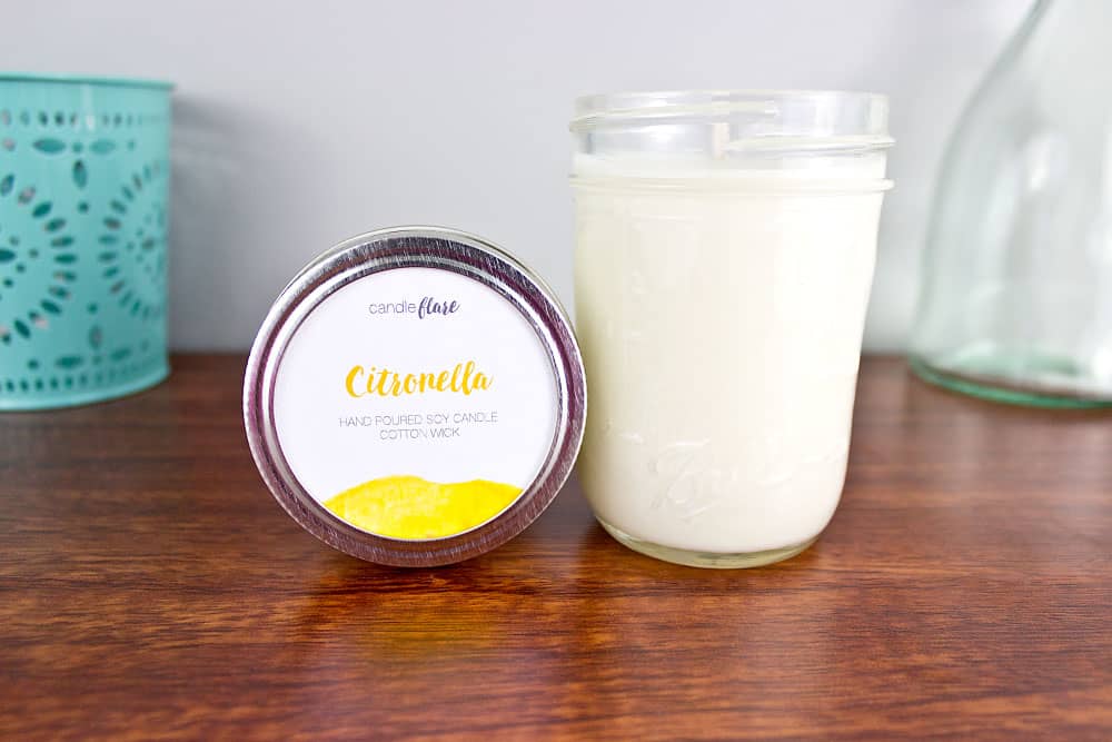 Citronella Handmade Soy Candle in Half Pint Mason Jar