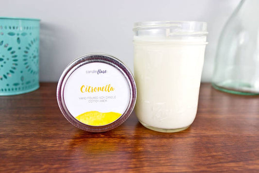 Citronella Handmade Soy Candle in Half Pint Mason Jar