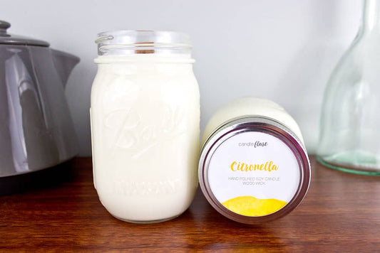 Citronella Soy Handmade Candle in Pint Mason Jar