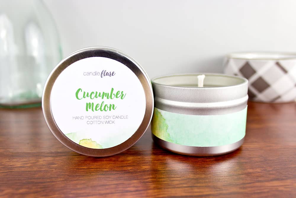 Cucumber Melon Handmade Soy Candle in 4oz Tin