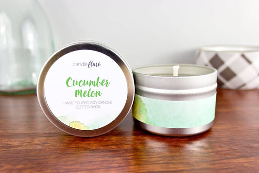 Cucumber Melon Handmade Soy Candle in 4oz Tin