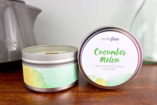 Cucumber Melon Handmade Soy Candle in 8oz Tin