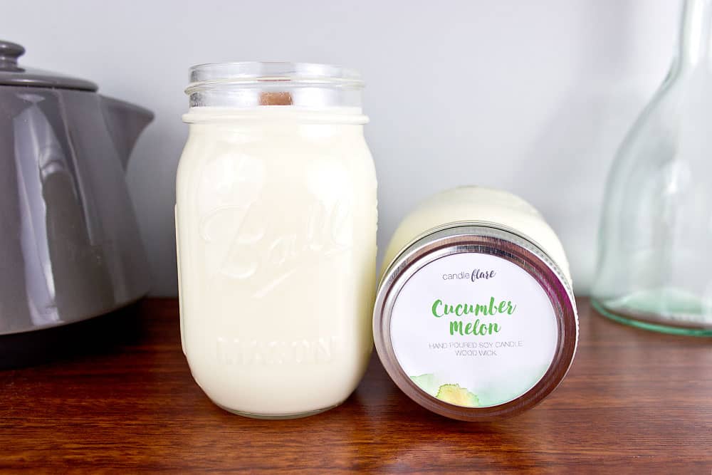Cucumber Melon Soy Candle in Pint Mason Jar