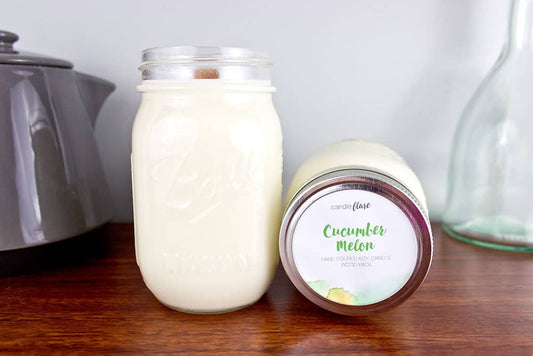 Cucumber Melon Handmade Soy Candle in Pint Mason Jar