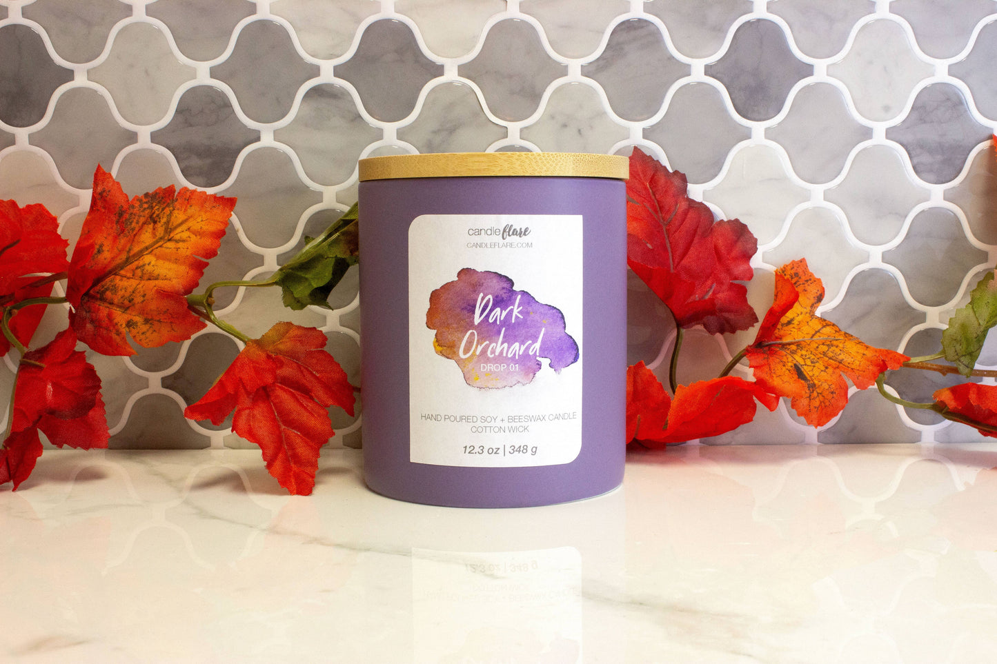 Dark Orchard Handmade Soy Candle in Ceramic Modern Tumbler