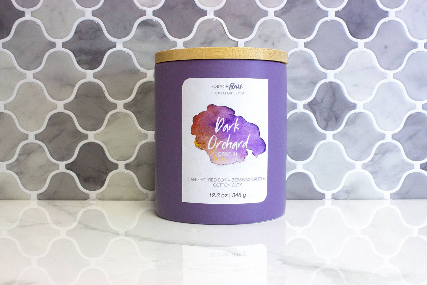 Dark Orchard Handmade Soy Candle in Ceramic Modern Tumbler