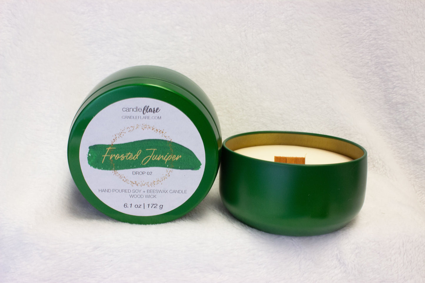 Frosted Juniper Handmade Soy Candle in 8oz Limited Edition Tin