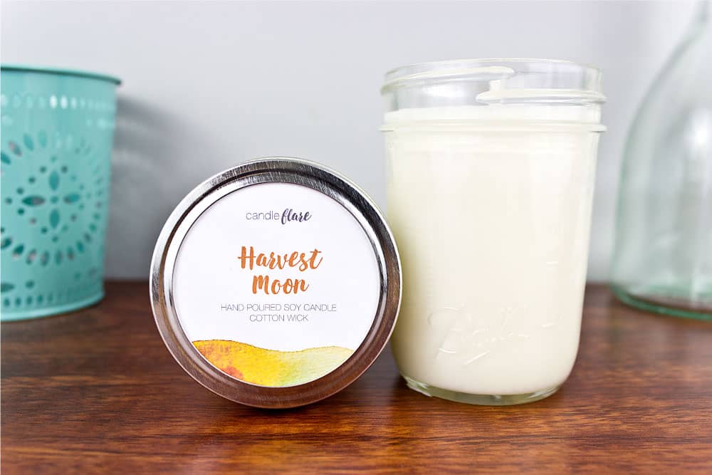 Harvest Moon Handmade Soy Candle in Half Pint Mason Jar