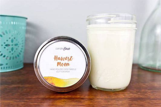Harvest Moon Handmade Soy Candle in Half Pint Mason Jar