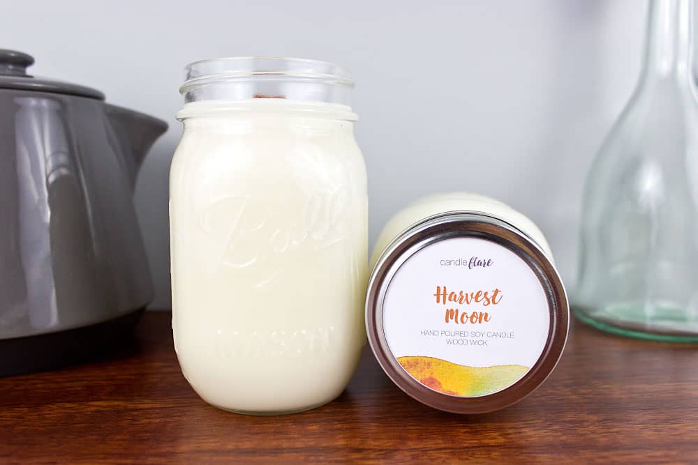Harvest Moon Handmade Soy Candle in Pint Mason Jar