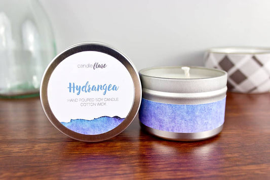 Hydrangea Handmade Soy Candle in 4oz Tin