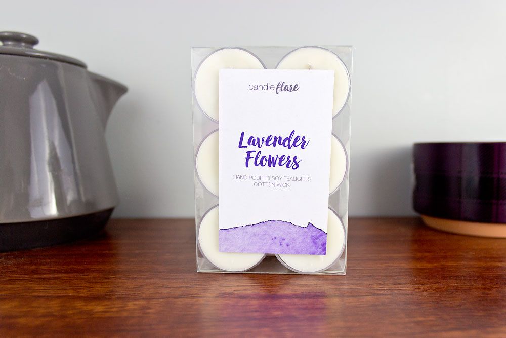 Lavender Flowers Handmade Soy Tealights