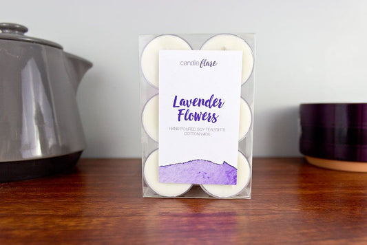 Lavender Flowers Handmade Soy Tealights