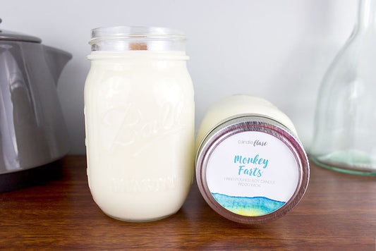 Monkey Farts Handmade Soy Candle in Pint Mason Jar