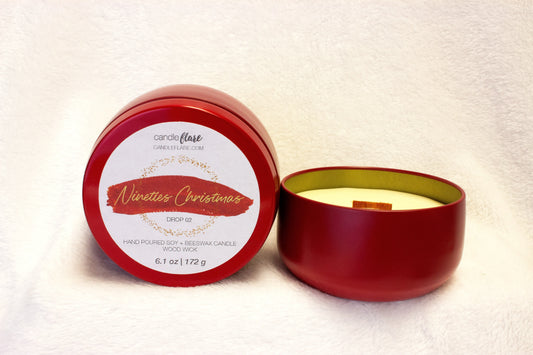 Nineties Christmas Handmade Soy Candle in 8oz Limited Edition Tin