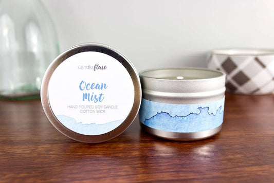 Ocean Mist Handmade Soy Candle in 4oz Tin