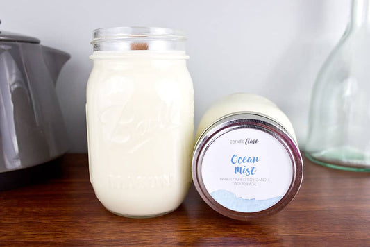 Ocean Mist Handmade Soy Candle in Pint Mason Jar