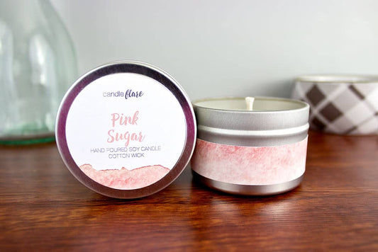 Pink Sugar Handmade Soy Candle in 4oz Tin