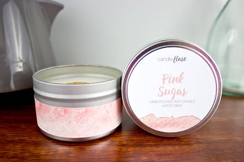 Pink Sugar Handmade Soy Candle in 8oz Tin