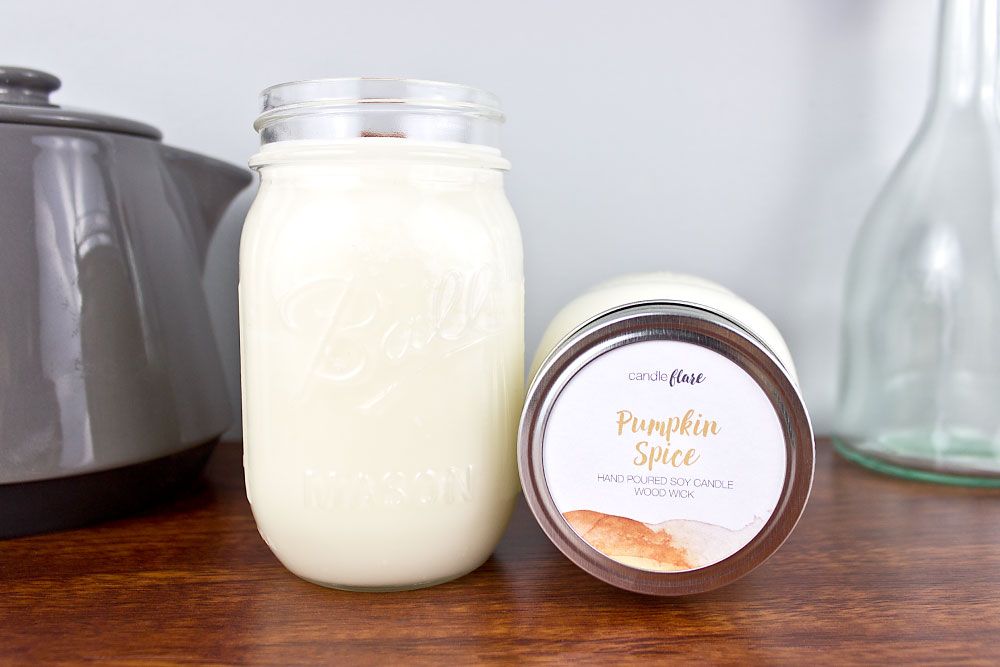 Pumpkin Spice Handmade Soy Candle in Pint Mason Jar