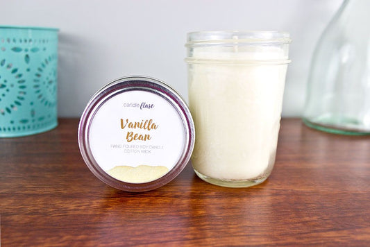 Vanilla Bean Handmade Soy Candle in Half Pint Mason Jar