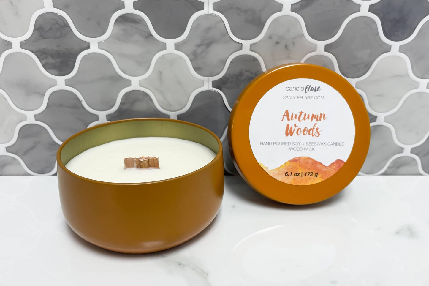 Autumn Woods Handmade Soy Candle in 8oz Limited Edition Tin
