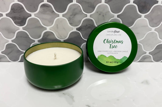 Christmas Tree Handmade Soy Candle in 8oz Limited Edition Tin