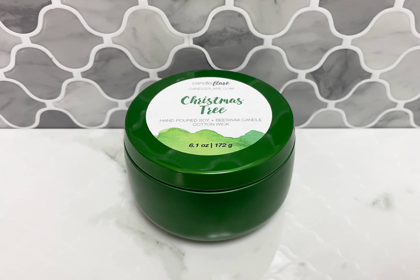Christmas Tree Handmade Soy Candle in 8oz Limited Edition Tin
