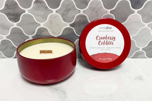 Cranberry Cobbler Handmade Soy Candle in 8oz Limited Edition Tin