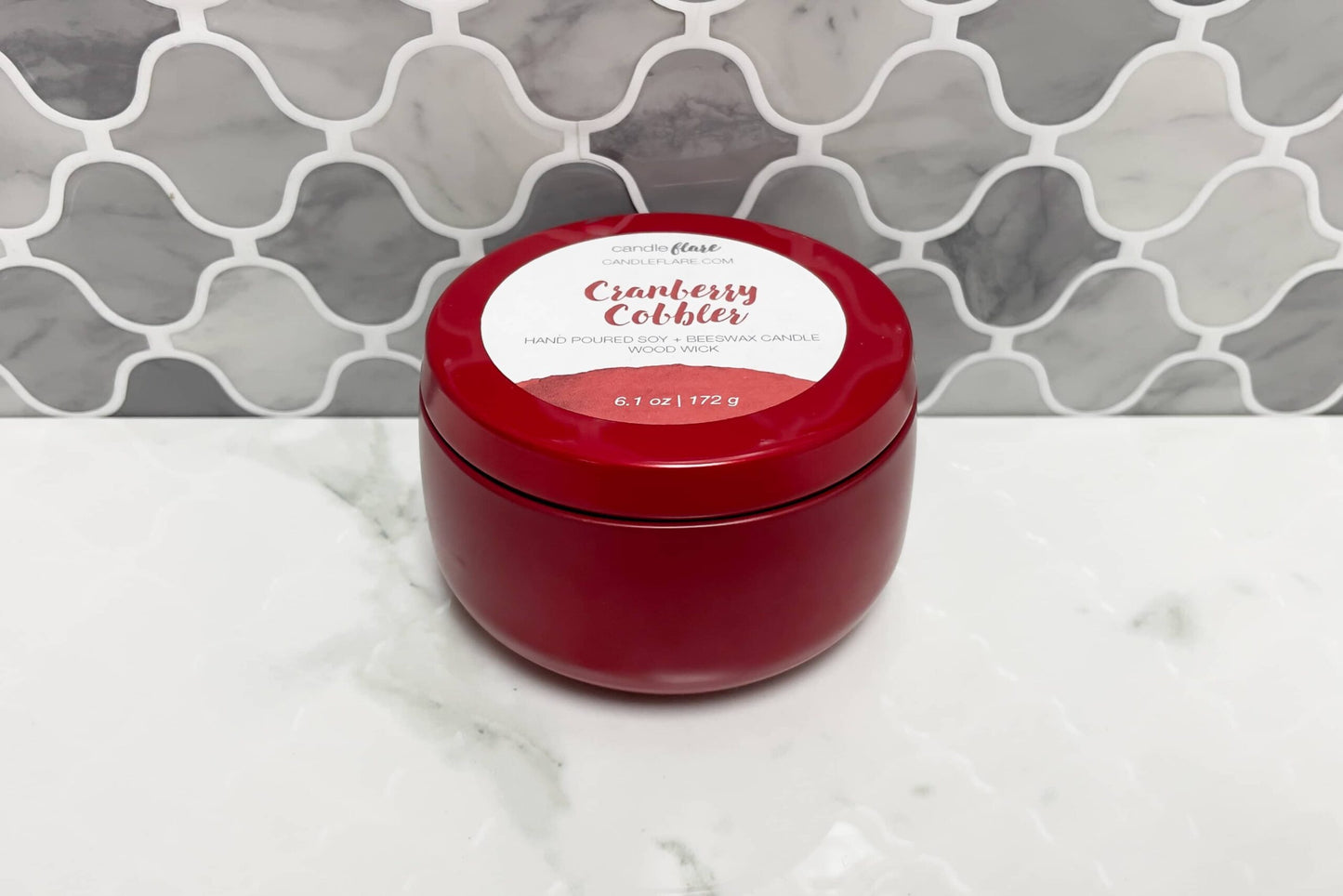 Cranberry Cobbler Handmade Soy Candle in 8oz Limited Edition Tin