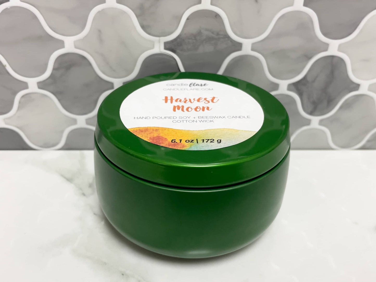 Harvest Moon Handmade Soy Candle in 8oz Limited Edition Tin