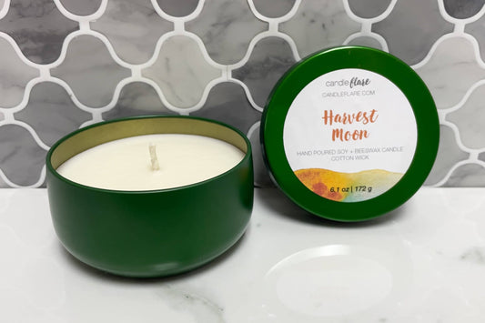 Harvest Moon Handmade Soy Candle in 8oz Limited Edition Tin