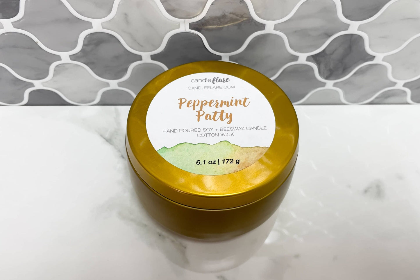 Peppermint Patty Handmade Soy Candle in 8oz Limited Edition Tin
