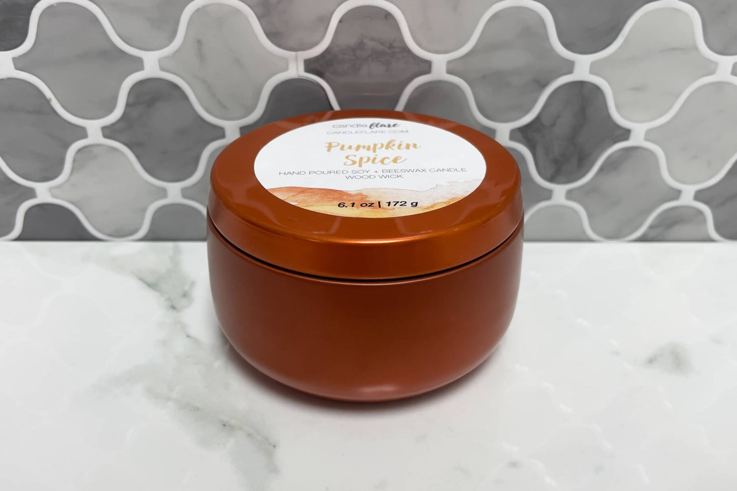 Pumpkin Spice Handmade Soy Candle in 8oz Limited Edition Tin